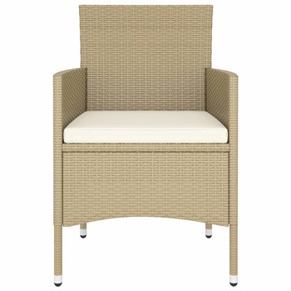 vidaXL 5-tlg. Garten-Bistro-Set Poly Rattan und Hartglas Beige