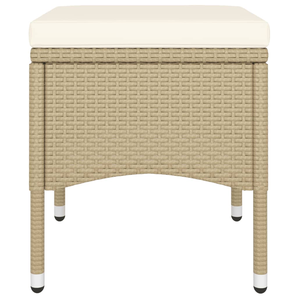 vidaXL 5-tlg. Garten-Bistro-Set Poly Rattan und Hartglas Beige