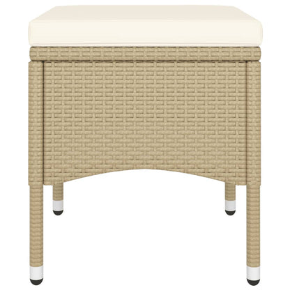 vidaXL 5-tlg. Garten-Bistro-Set Poly Rattan und Hartglas Beige