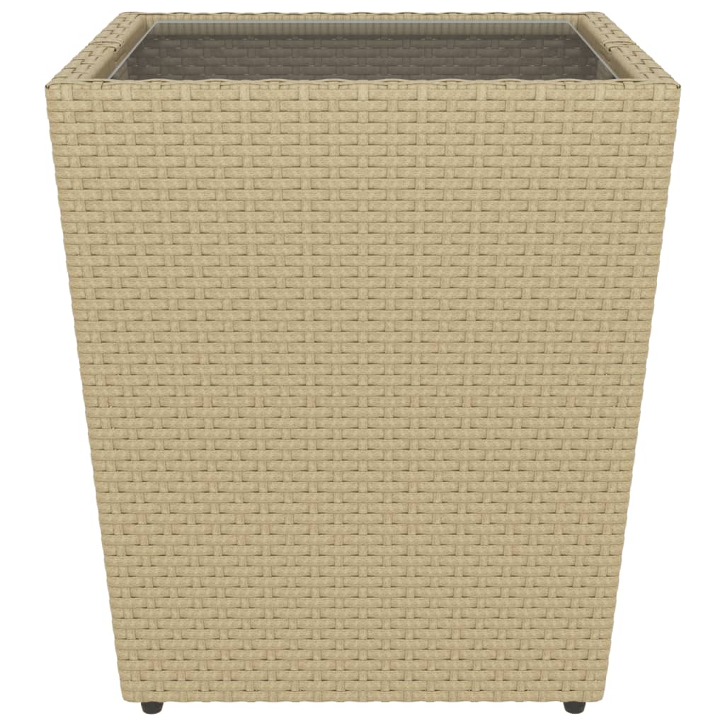 vidaXL 5-tlg. Garten-Bistro-Set Poly Rattan und Hartglas Beige