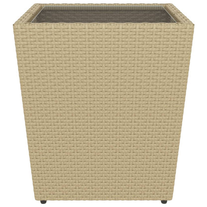 vidaXL 5-tlg. Garten-Bistro-Set Poly Rattan und Hartglas Beige