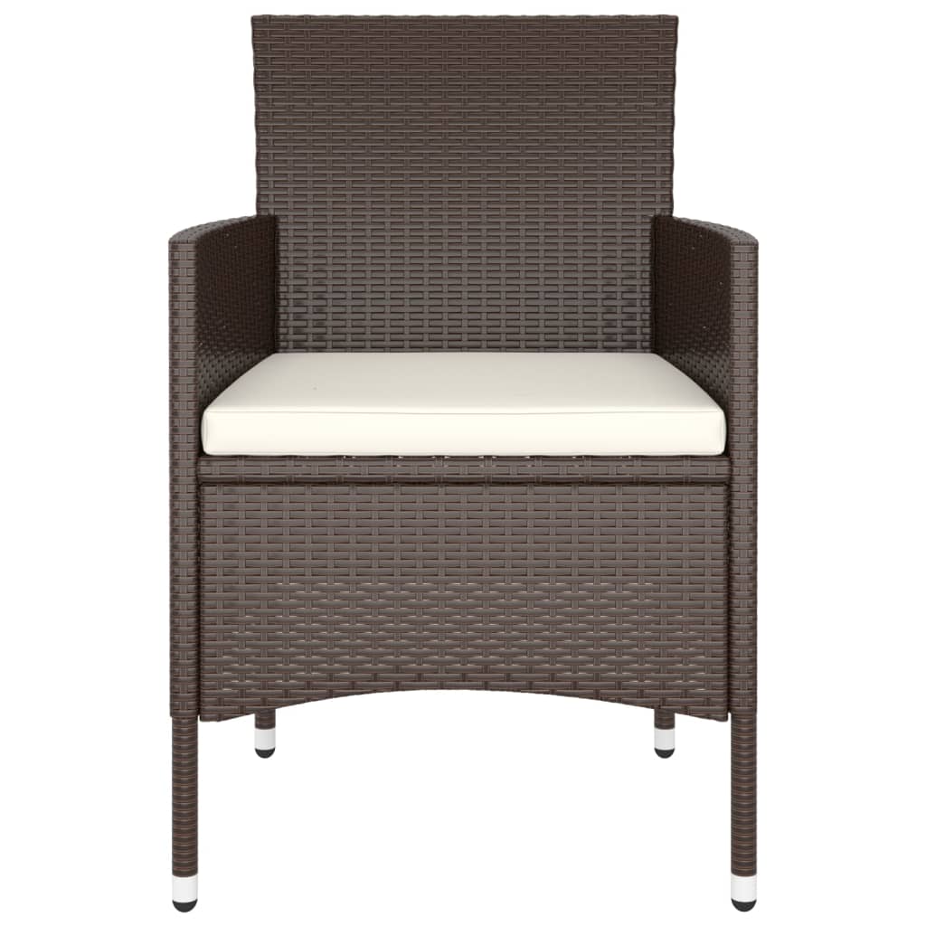 vidaXL 5-tlg. Bistro-Set Poly-Rattan und Hartglas Braun