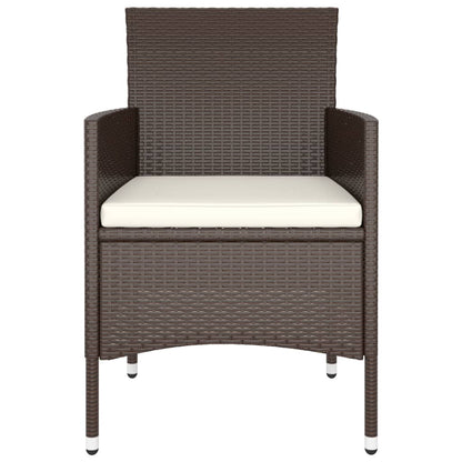 vidaXL 5-tlg. Bistro-Set Poly-Rattan und Hartglas Braun