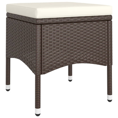 vidaXL 5-tlg. Bistro-Set Poly-Rattan und Hartglas Braun