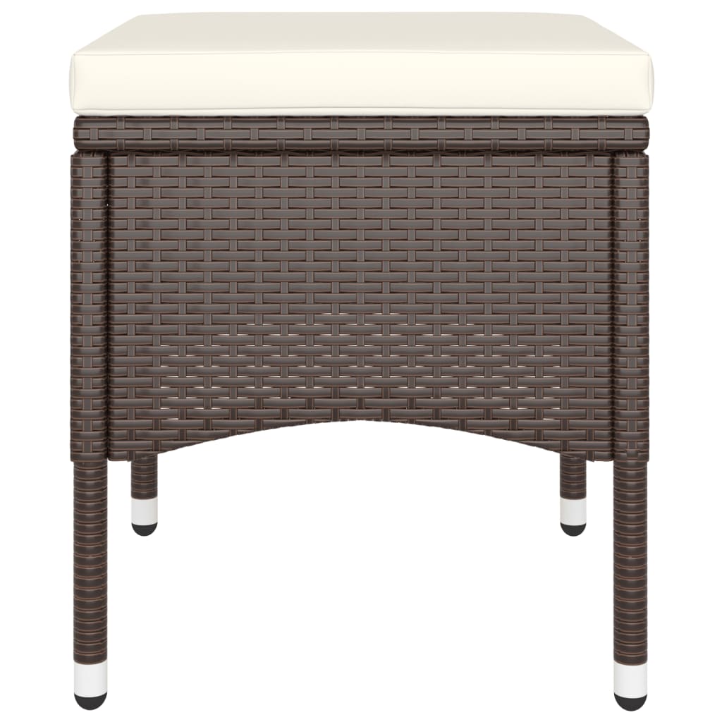 vidaXL 5-tlg. Bistro-Set Poly-Rattan und Hartglas Braun