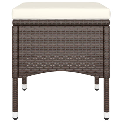 vidaXL 5-tlg. Bistro-Set Poly-Rattan und Hartglas Braun