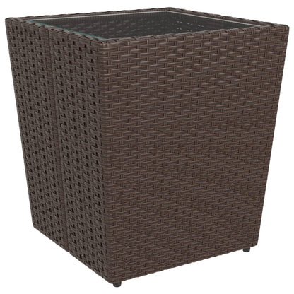 vidaXL 5-tlg. Bistro-Set Poly-Rattan und Hartglas Braun