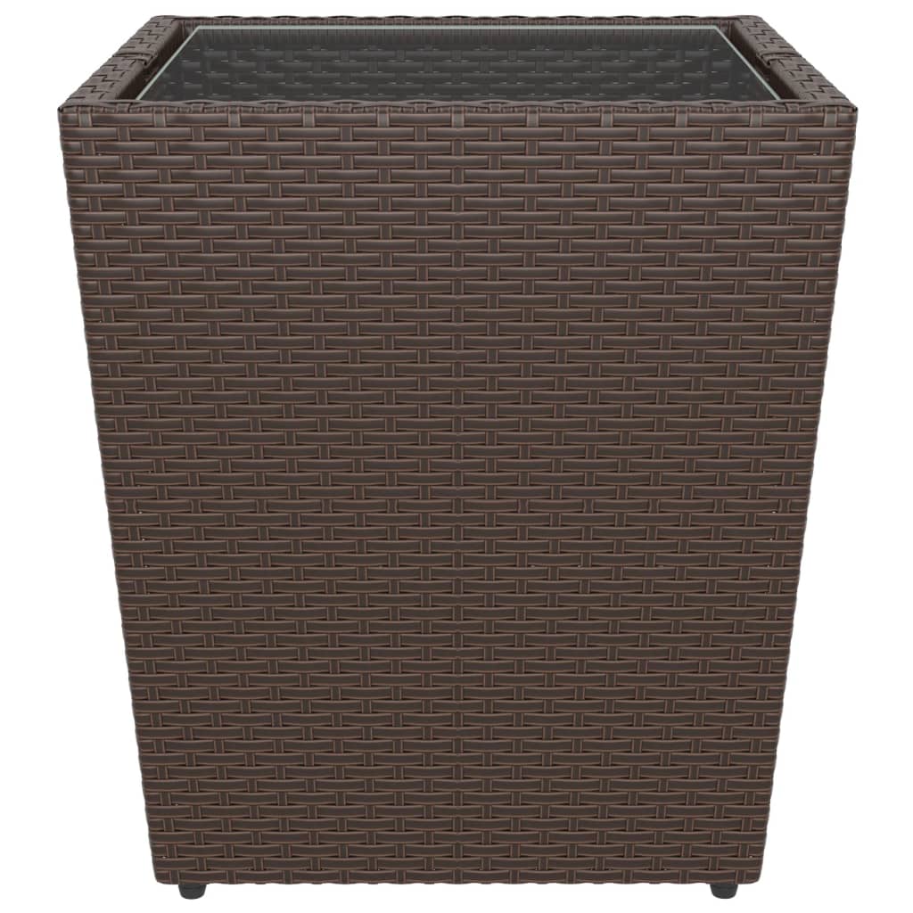 vidaXL 5-tlg. Bistro-Set Poly-Rattan und Hartglas Braun
