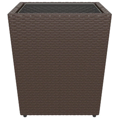 vidaXL 5-tlg. Bistro-Set Poly-Rattan und Hartglas Braun