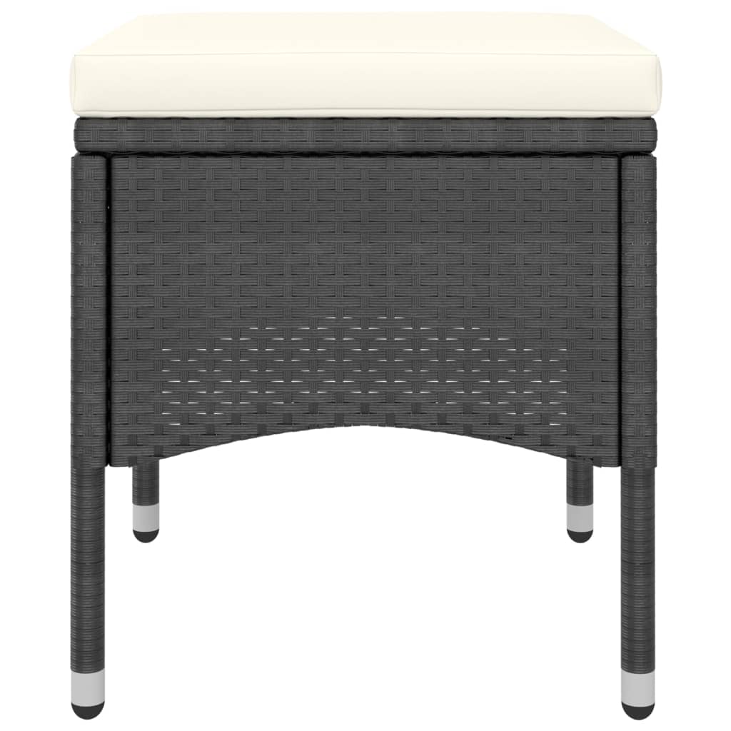 vidaXL 5-tlg. Garten-Bistro-Set Poly Rattan Massivholz Akazie Schwarz