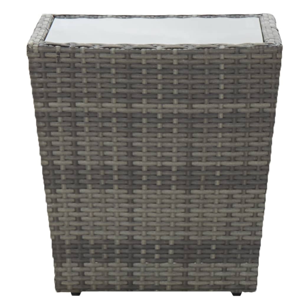 vidaXL 5-tlg. Garten-Bistro-Set Poly Rattan und Hartglas Grau