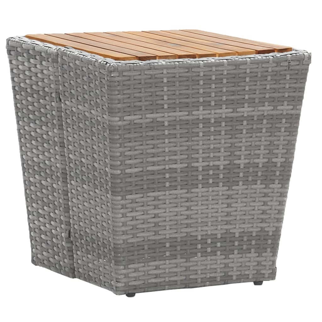 vidaXL 5-tlg. Garten-Bistro-Set Poly Rattan & Massivholz Akazie Grau