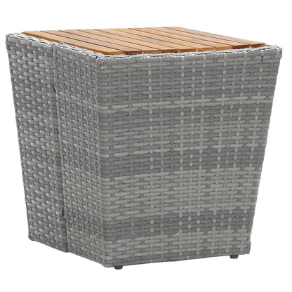 vidaXL 5-tlg. Garten-Bistro-Set Poly Rattan & Massivholz Akazie Grau