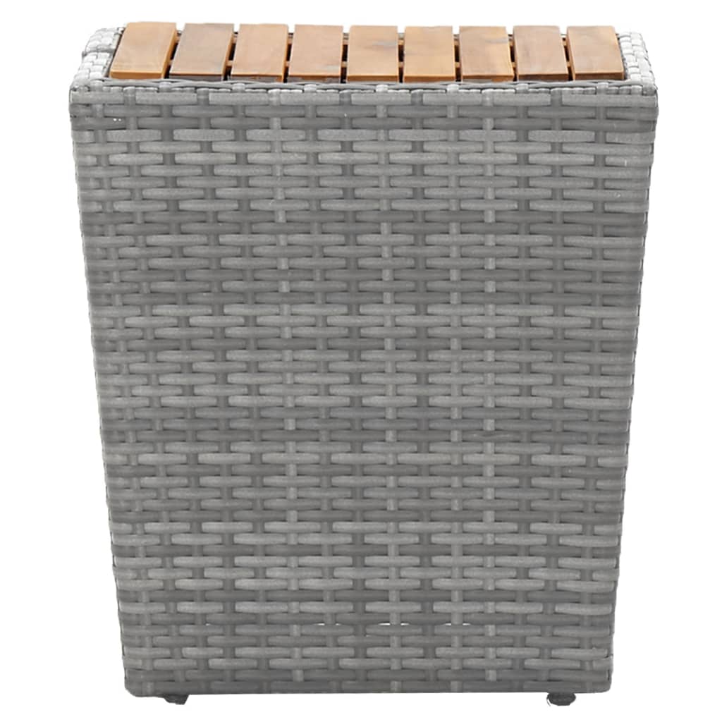 vidaXL 5-tlg. Garten-Bistro-Set Poly Rattan & Massivholz Akazie Grau
