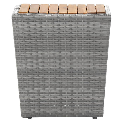 vidaXL 5-tlg. Garten-Bistro-Set Poly Rattan & Massivholz Akazie Grau