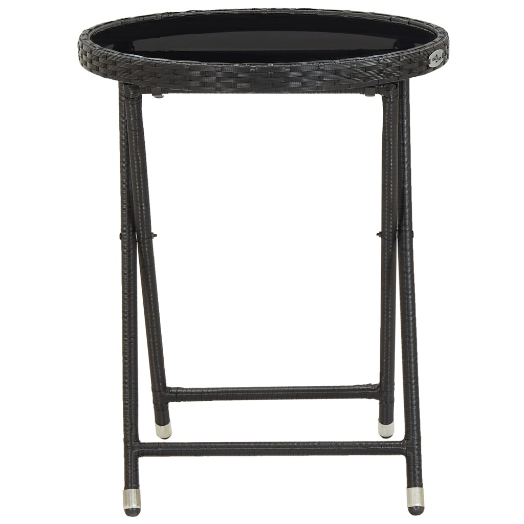 vidaXL Ensemble de bistrot de jardin 5 pcs en résine tressée et verre trempé Noir