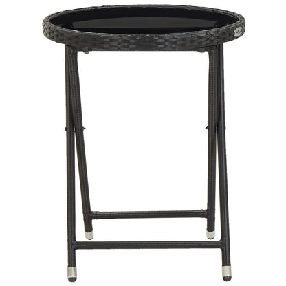 vidaXL Ensemble de bistrot de jardin 5 pcs en résine tressée et verre trempé Noir