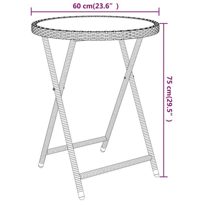 vidaXL 5-tlg. Garten-Bistro-Set Poly Rattan und Hartglas Beige
