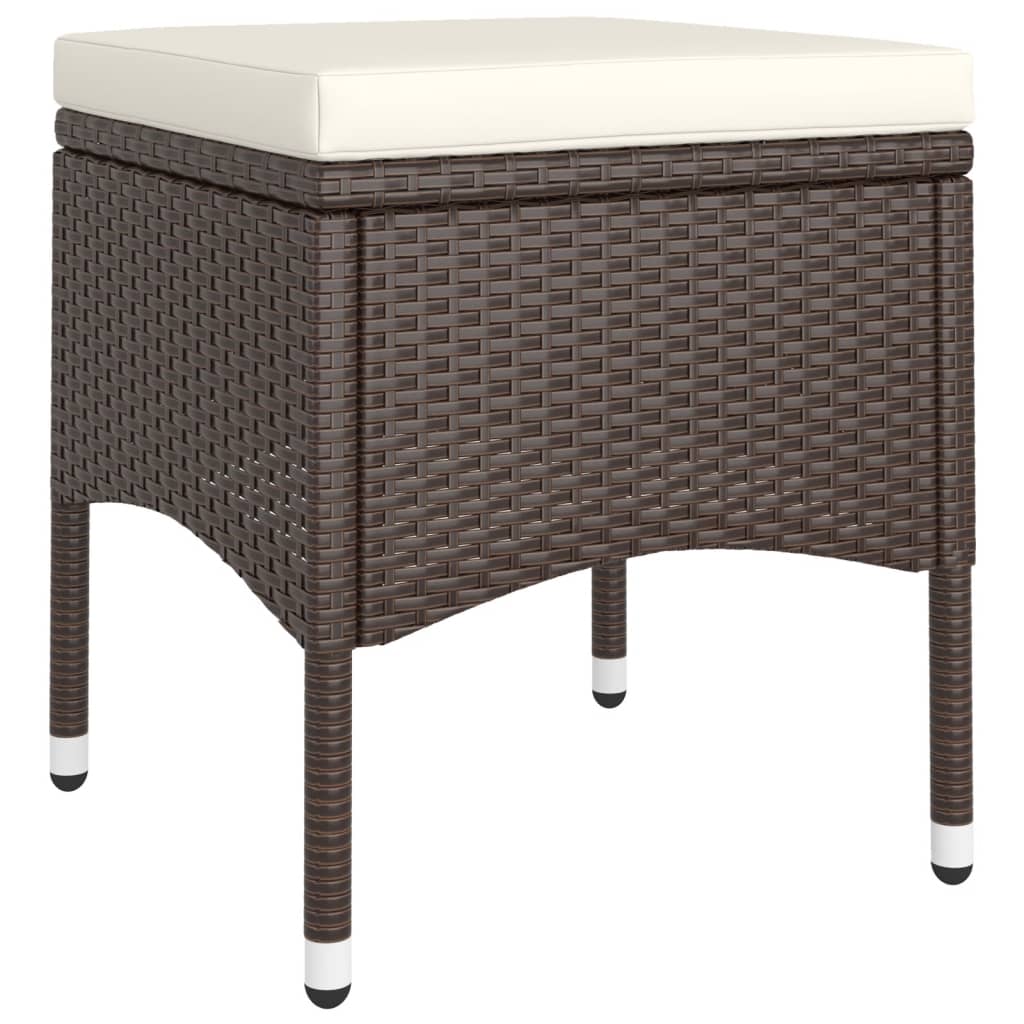 vidaXL 5-tlg. Bistro-Set Poly-Rattan und Hartglas Braun