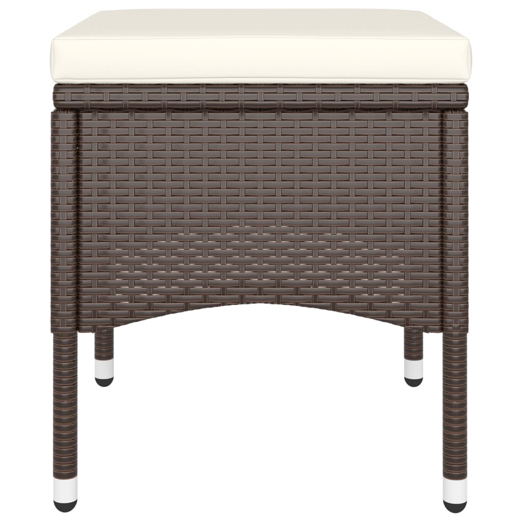 vidaXL 5-tlg. Bistro-Set Poly-Rattan und Hartglas Braun