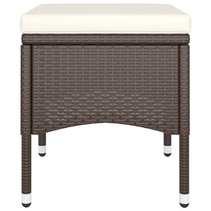 vidaXL 5-tlg. Bistro-Set Poly-Rattan und Hartglas Braun