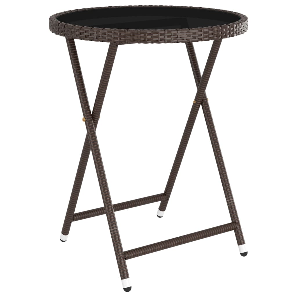 vidaXL 5-tlg. Bistro-Set Poly-Rattan und Hartglas Braun