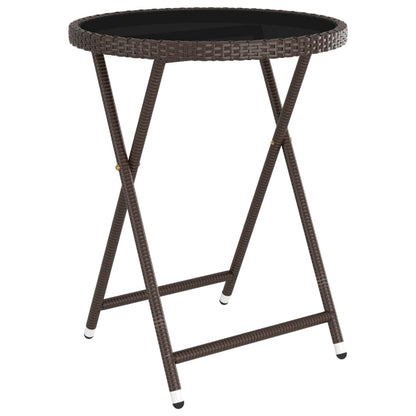 vidaXL 5-tlg. Bistro-Set Poly-Rattan und Hartglas Braun