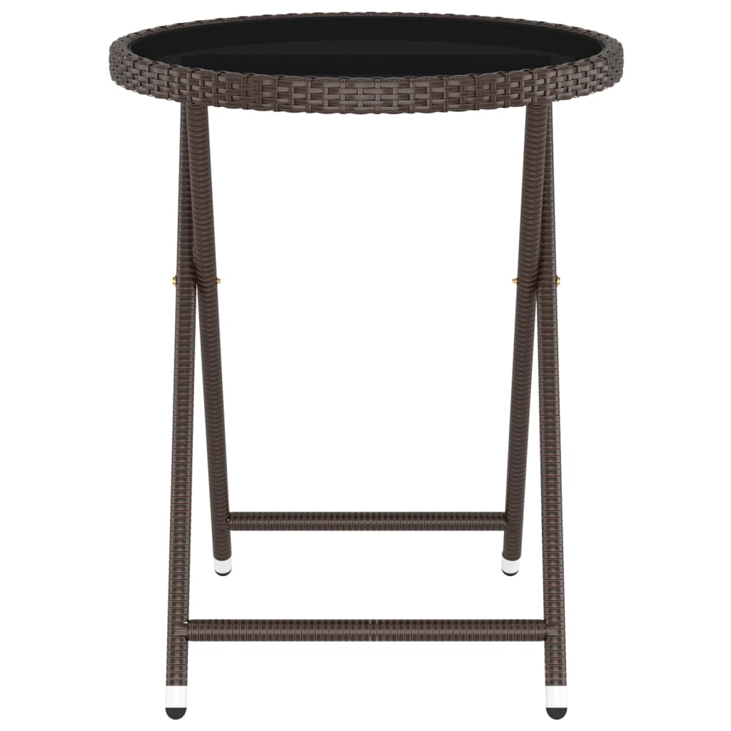 vidaXL 5-tlg. Bistro-Set Poly-Rattan und Hartglas Braun