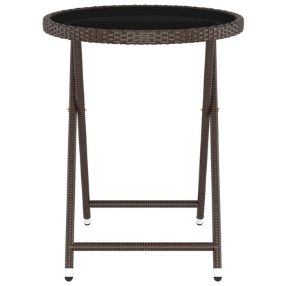 vidaXL 5-tlg. Bistro-Set Poly-Rattan und Hartglas Braun