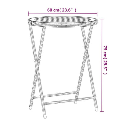 vidaXL 5-tlg. Garten-Bistro-Set Poly Rattan Massivholz Akazie Schwarz