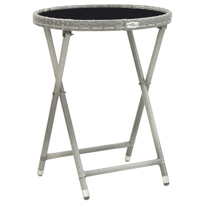 vidaXL Ensemble de bistrot de jardin 5 pièces en résine tressée et verre trempé Gris