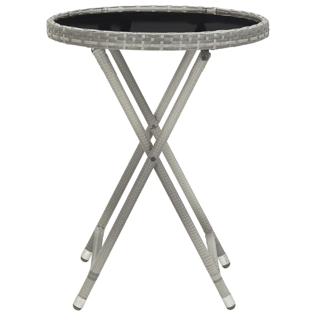 vidaXL Ensemble de bistrot de jardin 5 pièces en résine tressée et verre trempé Gris