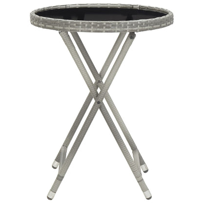 vidaXL Ensemble de bistrot de jardin 5 pièces en résine tressée et verre trempé Gris