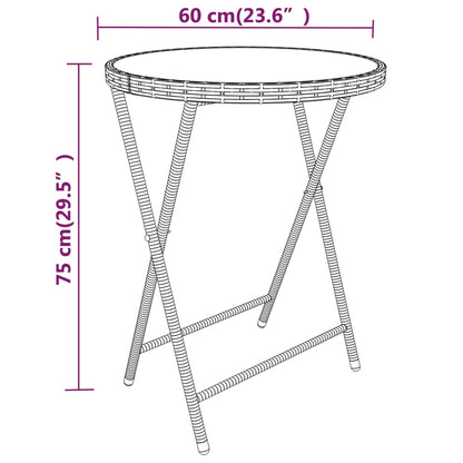 vidaXL Ensemble de bistrot de jardin 5 pièces en résine tressée et verre trempé Gris