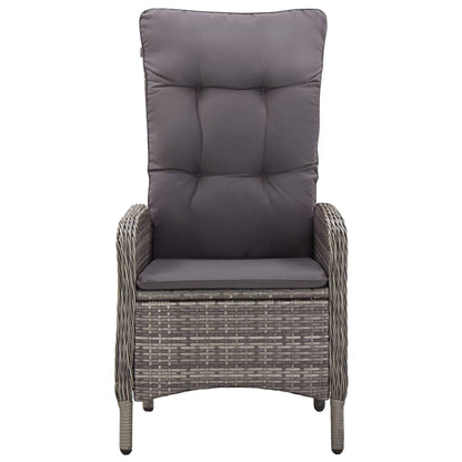 vidaXL 5-tlg. Garten-Bistro-Set Poly Rattan Grau