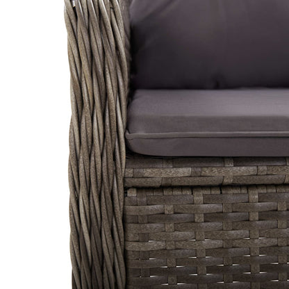 vidaXL 5-tlg. Garten-Bistro-Set Poly Rattan Grau