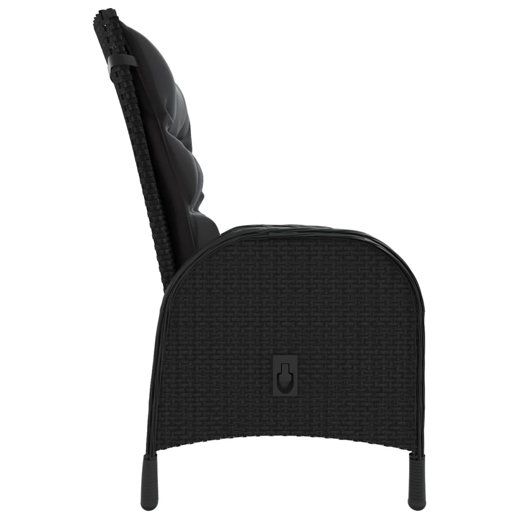 vidaXL Ensemble de bistrot 5 pcs en résine tressée noir