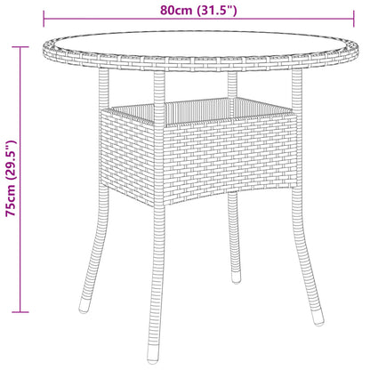 vidaXL 5-tlg. Garten-Bistro-Set Poly Rattan Schwarz