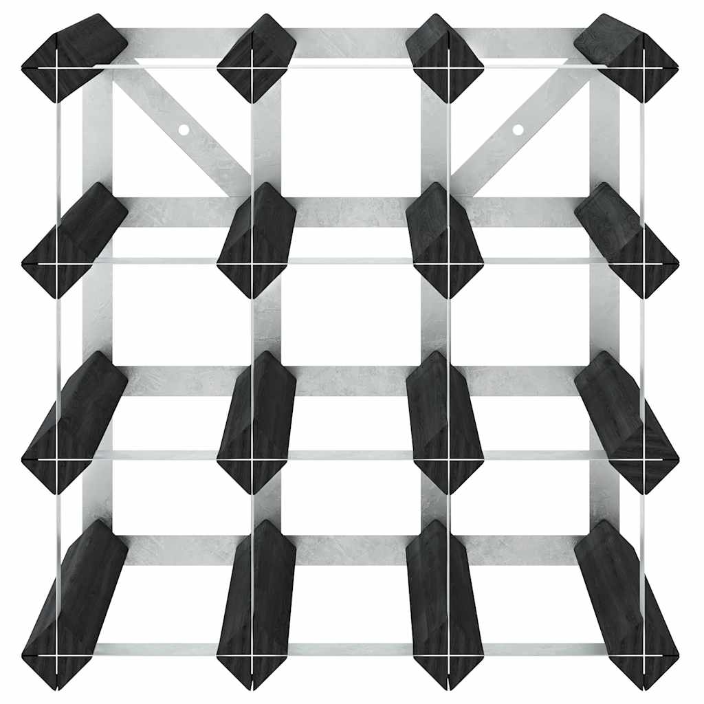 Weinregal für 12 Flaschen Schwarz Massivholz Kiefer