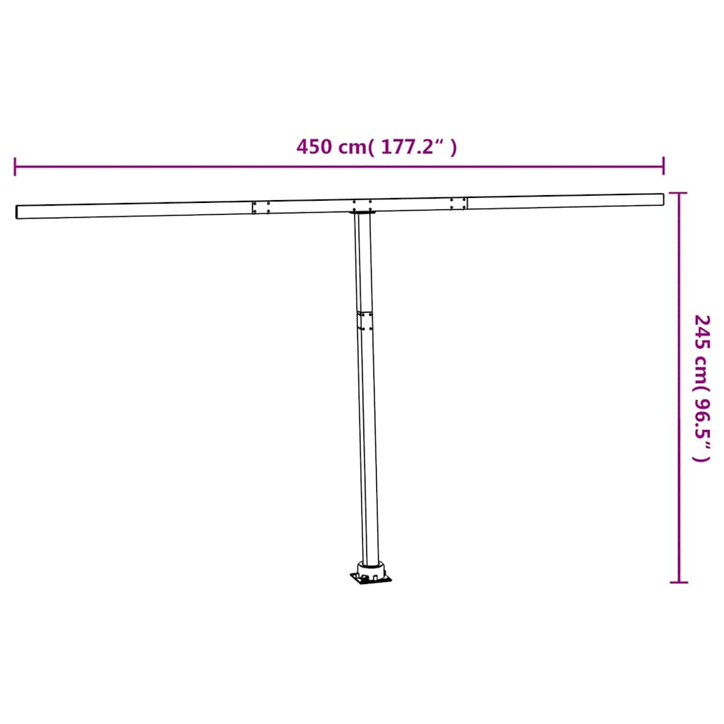 vidaXL Stützen für Markisen Anthrazit 450x245 cm Eisen
