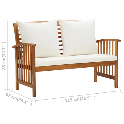 vidaXL 4-tlg. Garten-Lounge-Set mit Auflagen Massivholz Akazie
