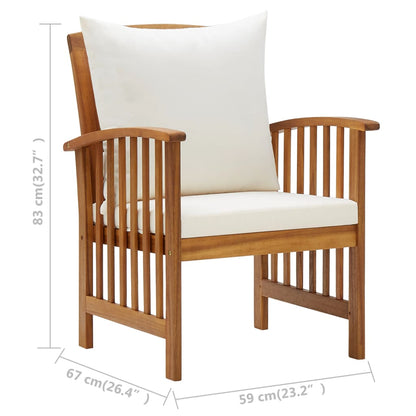 vidaXL 4-tlg. Garten-Lounge-Set mit Auflagen Massivholz Akazie