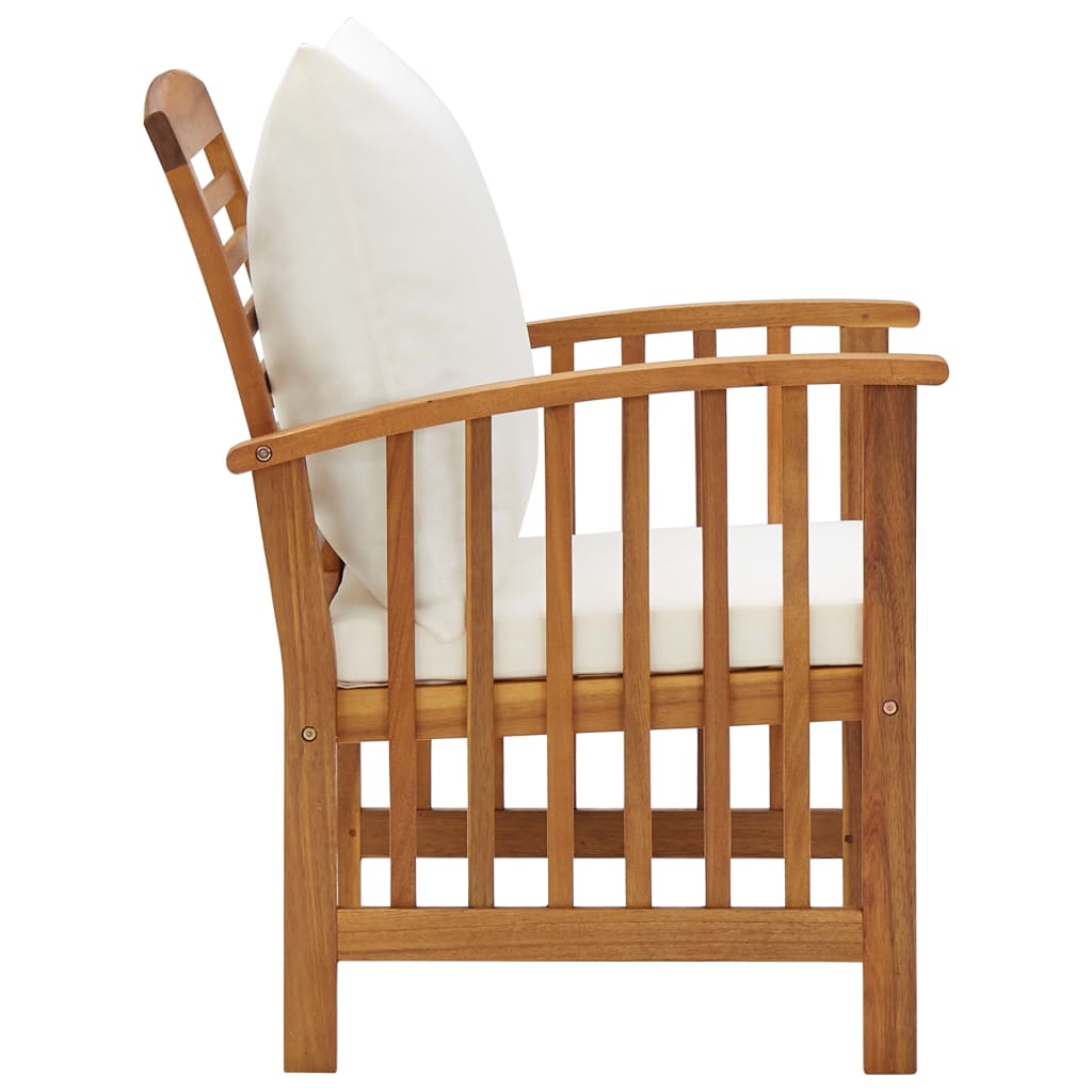 vidaXL 4-tlg. Garten-Lounge-Set mit Auflagen Massivholz Akazie