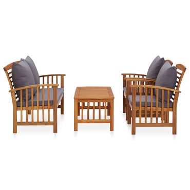 vidaXL 4-tlg. Garten-Lounge-Set mit Auflagen Massivholz Akazie