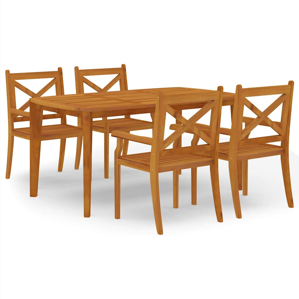 vidaXL 5-tlg. Garten-Essgruppe Massivholz Akazie