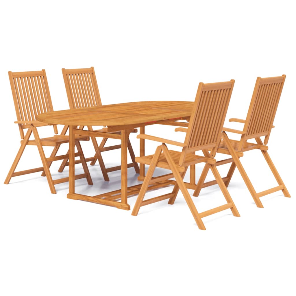 vidaXL 5-tlg. Garten-Essgruppe Massivholz Akazie 150-200 cm