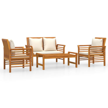 vidaXL 4-tlg. Garten-Lounge-Set mit Kissen Massivholz Akazie