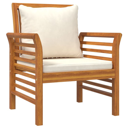 vidaXL Salon de jardin 4 pcs avec coussins Bois d'acacia massif