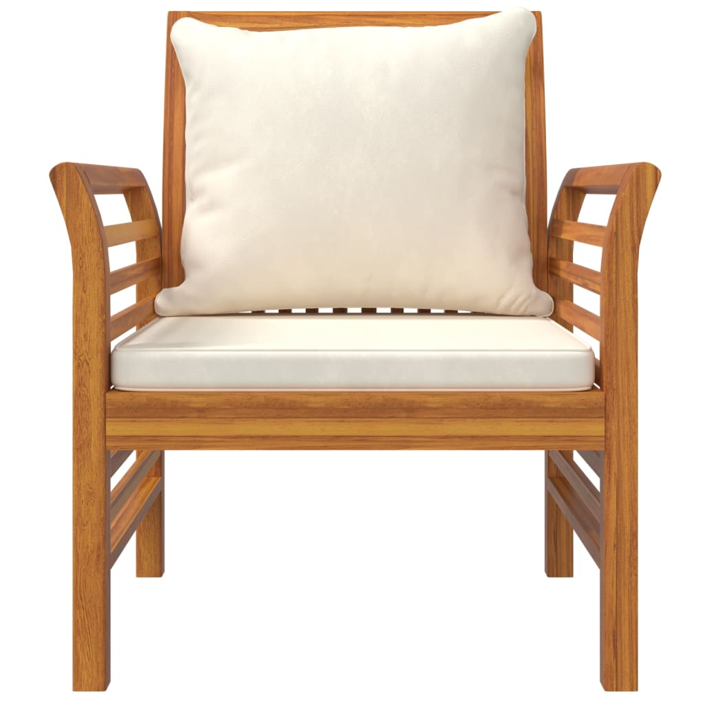 vidaXL Salon de jardin 4 pcs avec coussins Bois d'acacia massif