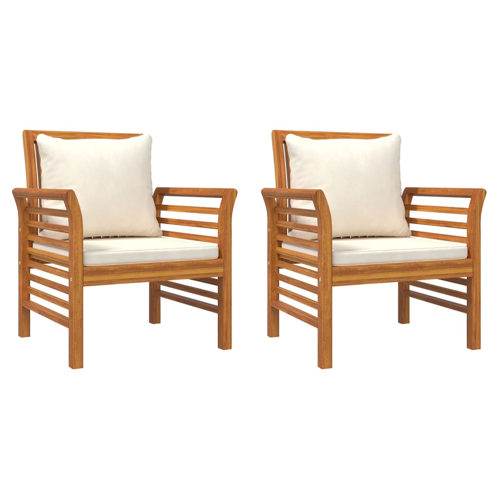 vidaXL Salon de jardin 4 pcs avec coussins Bois d'acacia massif